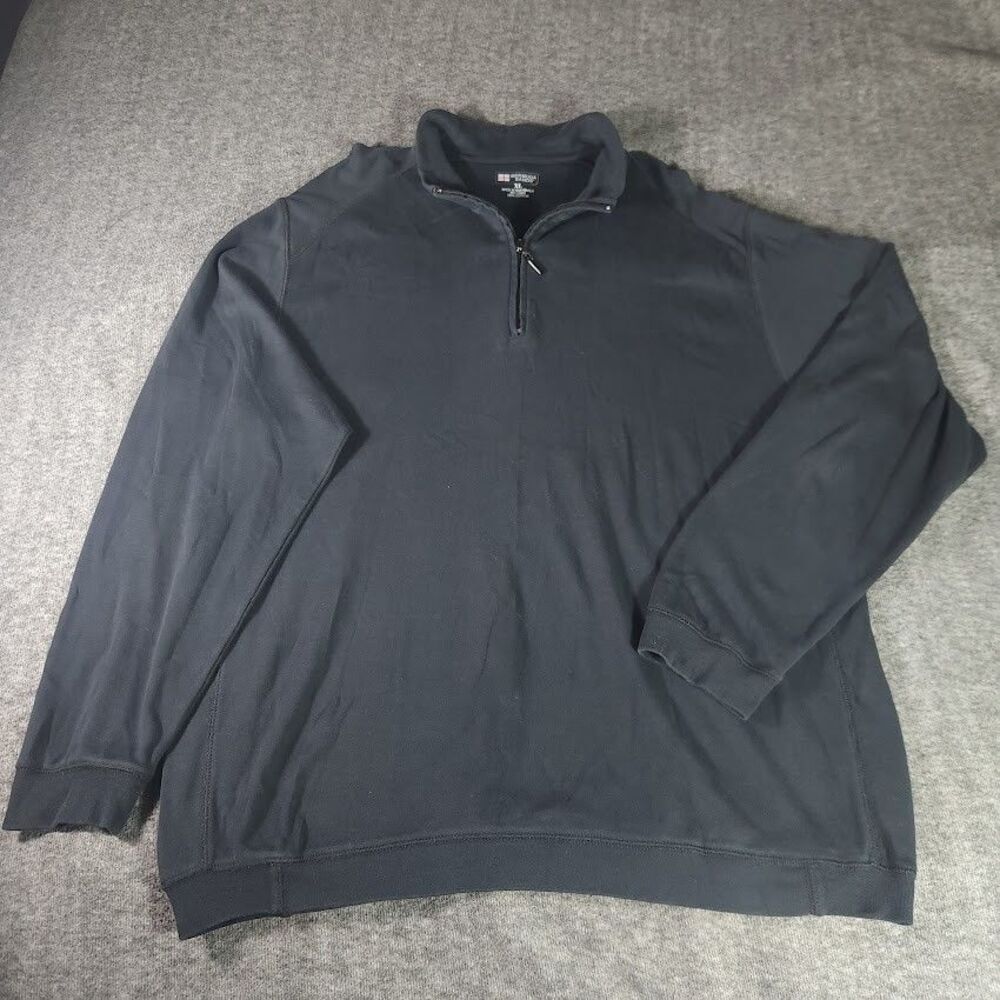 Bermuda Sands Men’s XL Pullover Black Shirt 1/4 Button Golf Polo Long Sleeve
